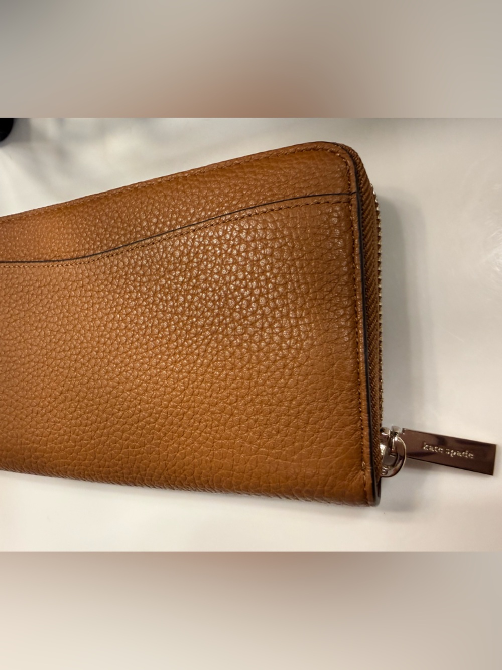 Kate Spade Tan Pebbled Leather Zip Wallet - Picture 4 of 9